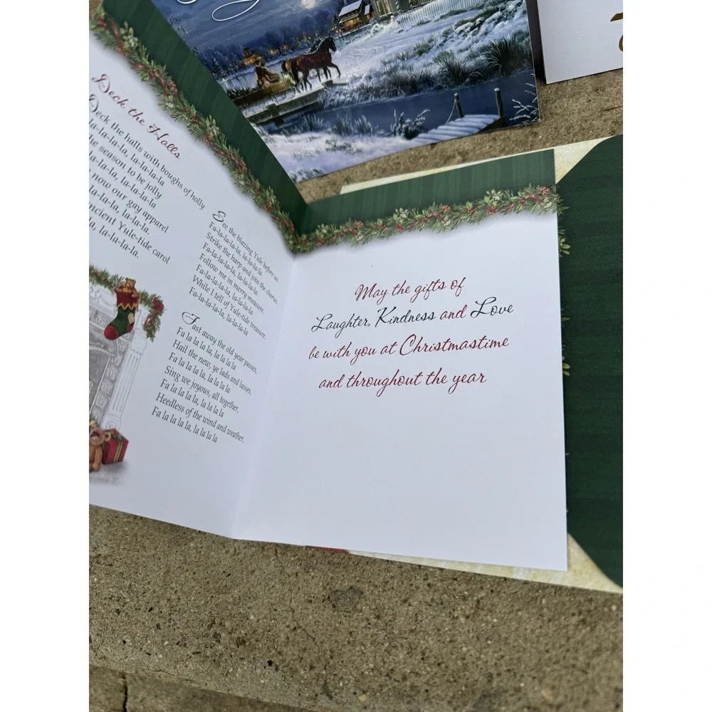 Set Of‎ 5 Christmas Collection Christmas Cards Shiny Holiday Supplies